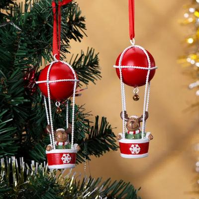 Santa Claus Jelen Horkovzdušný balón Ozdoba Železný Otec Vánoc Horkovzdušný balón Dekorace Ručně malovaná Dekorace na vánoční stromek