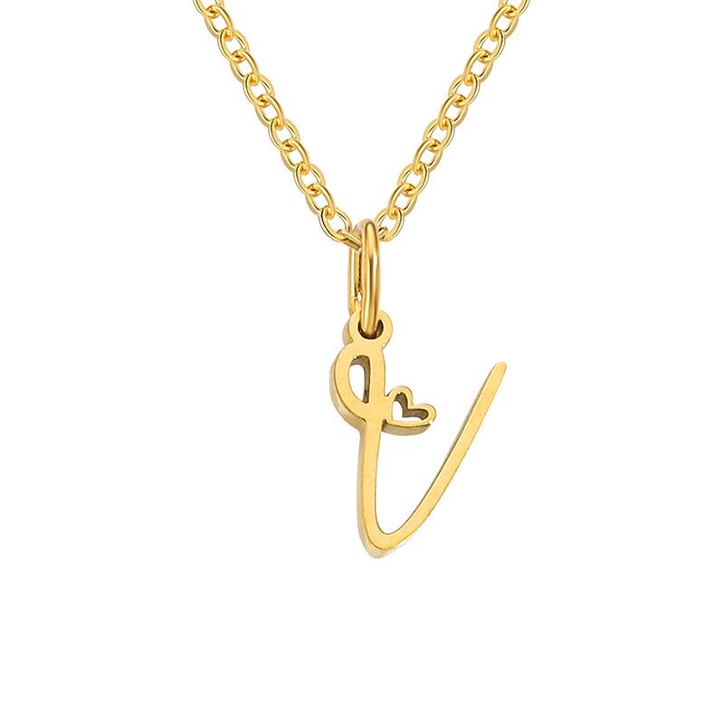 eManco Women's Niche Stainless Steel Letter Clavicle Necklace
