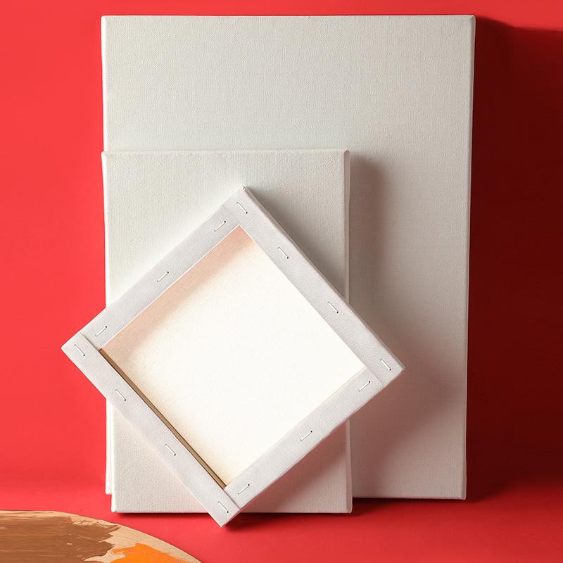 2 Pezzi Tela Bianca Vuota Quadrata per Artisti Telaio in Legno Tavolette di Tela per Artisti in Cotone per Pittura a Olio Acrilico Acquerello