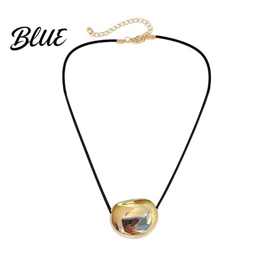 Fashion Accessories for Women Oval Bead Clavicle Chain Necklace Alloy