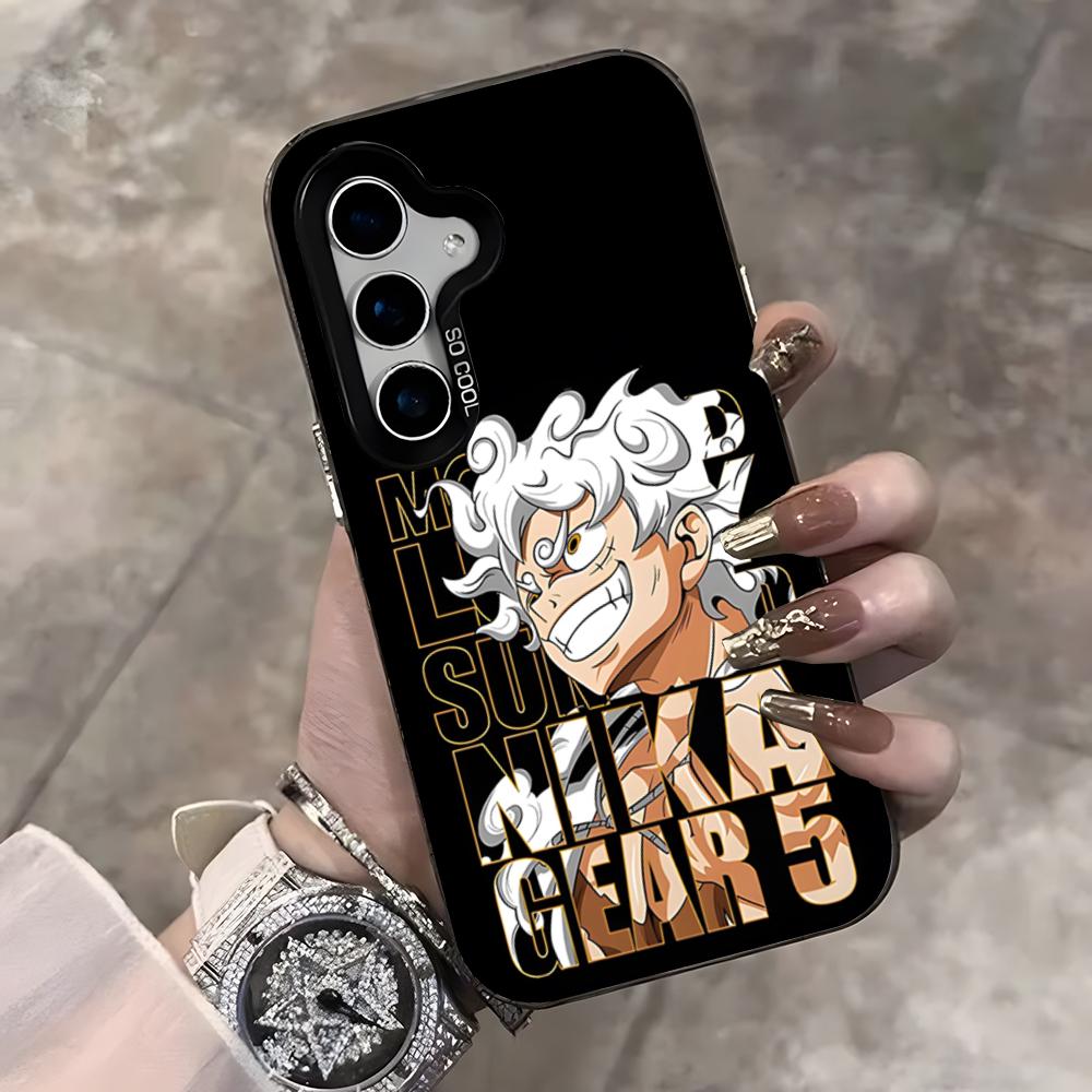

Luffy s Gear 5 Phone Case For Samsung S25 Ultra S23 S22 S21 S20 Ultra Plus S24 Fe A54 A55 Color Silver Cover Samsung S25 Plus