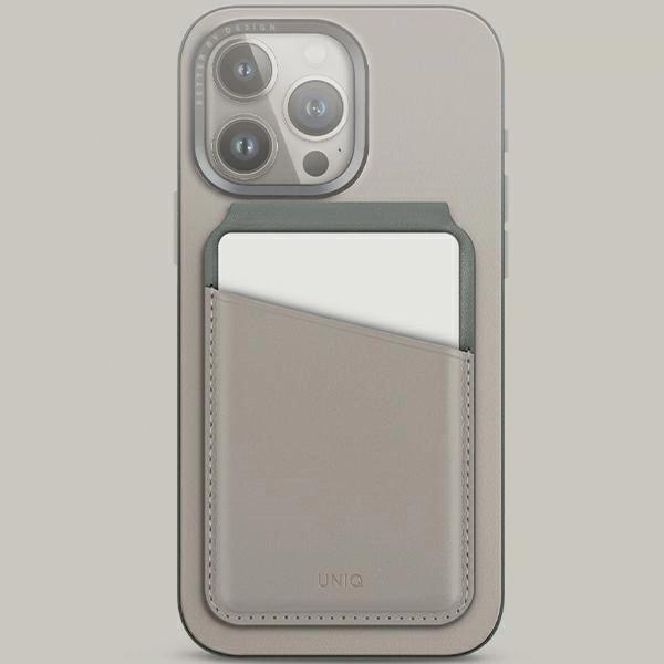 Uniq Lyden Ds Magnetic Rfid Wallet With Phone Stand - Beige And Green