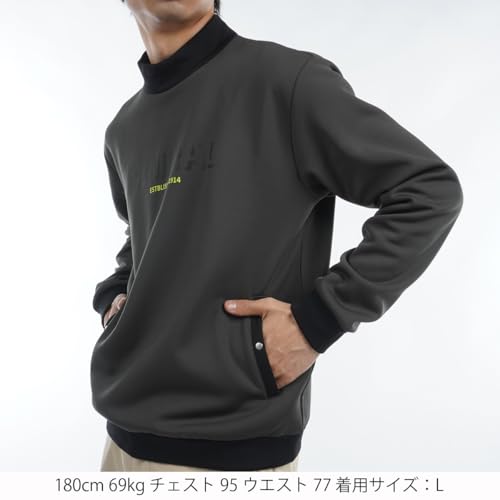 Admiral Golf ADMA492 Men's Logo Mock Neck Sweatshirt, Khaki