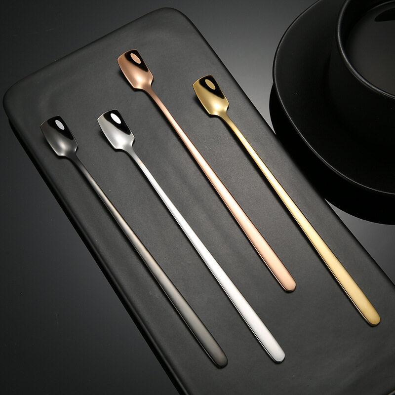 i Cafilas [CSpoon] Stainless Steel Long Coffee Tea Spoon Dessert Stirring Spoon Mug Coffee Cutlery Tableware European Style