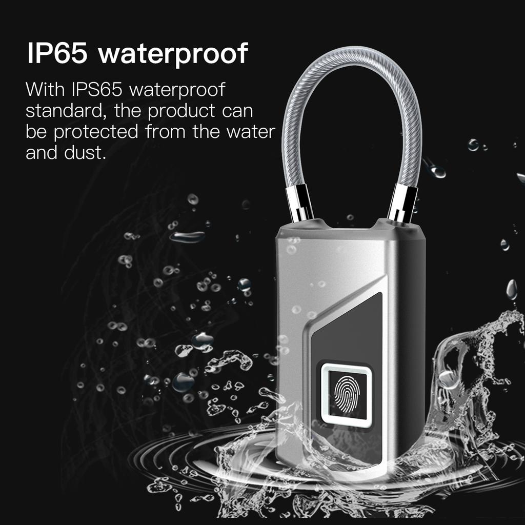 L1 Smart Biometric Fingerprint Lock Usb Rechargeable Anti theft Security Padlock Waterproof For Luggage Case Door