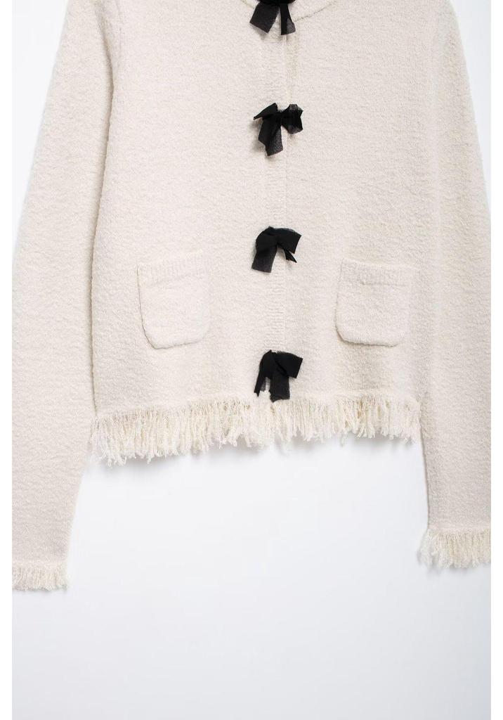SHEIN Women's Autumn Bow Brooch Knitted Cardigan & Half Skirt Set: European-American Style.