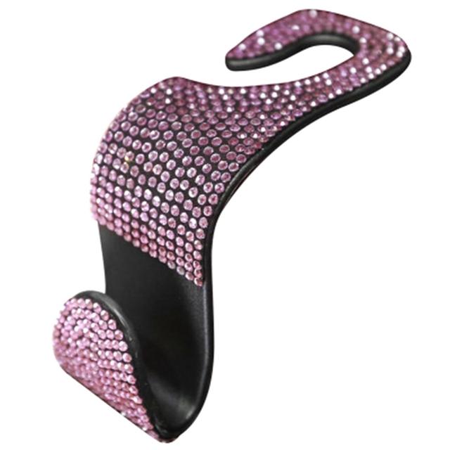 Universal Car Seat Back Hook Rhinestones Hanger Auto Back Universal Headrest Mount Storage Holder Car Interior Accessories