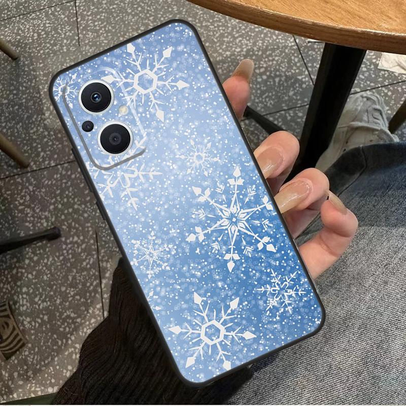 Snow Snowflake Winter For OPPO Reno 14 13 12 11 10 Pro 8T 11F 12F 13F 14F 7 8 Lite OPPO Find X8 X6 X5 Pro Case