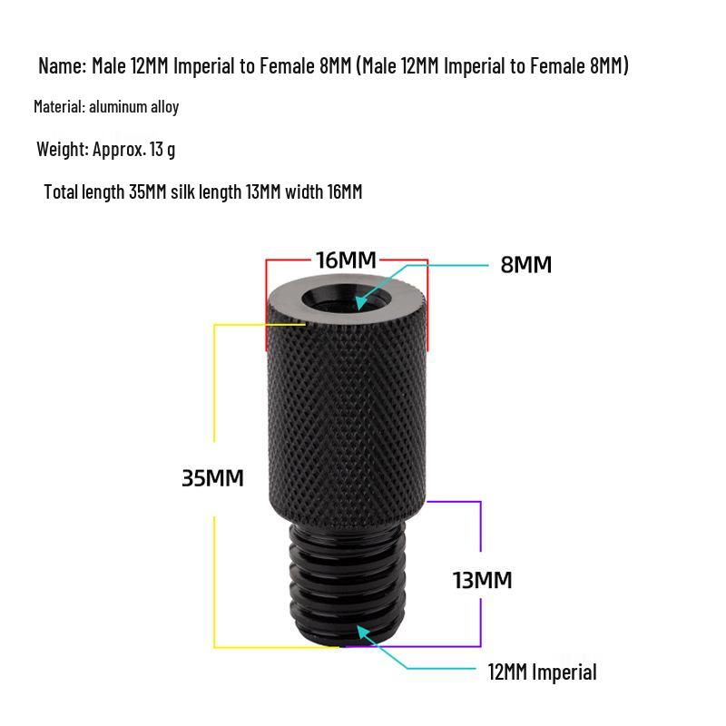 Edelstahl Kescheradapter: 6-8mm auf Imperial 12mm Reduzierstück