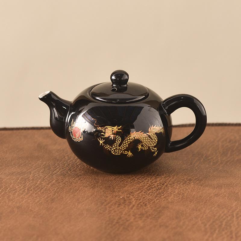 Retro Ceramic Gongfu Tea Set: Teacups, Pitcher, Gaiwan