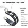 30Pcs Rubber Lined P Clips 6-45mm 304 Stainless Steel Bracket Clamp Pipe Wall Mounting Fix Fasteners for Wires Cable Clamp Clip