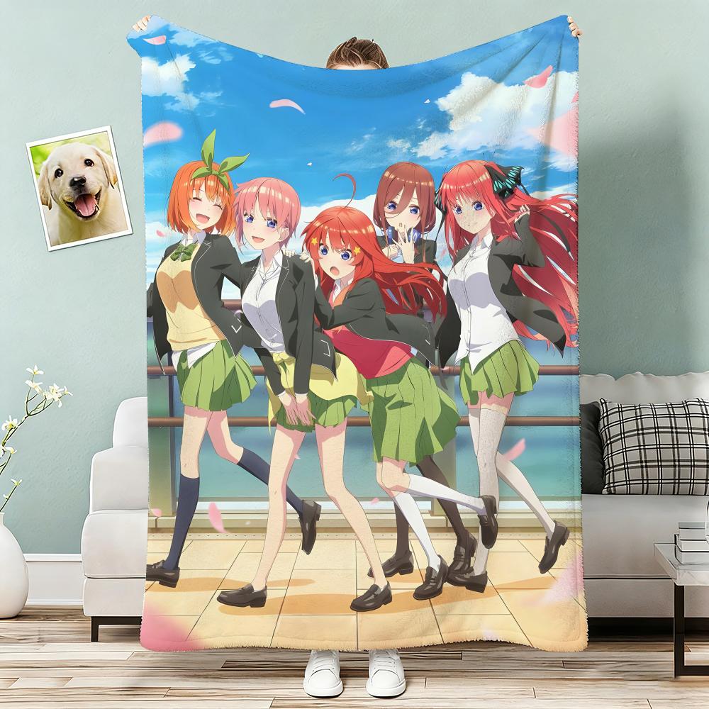 The Quintessential Quintuplets Throw Lightweight 240G Flannel Blanket Soft Skin-Friendly For Summer Cooling