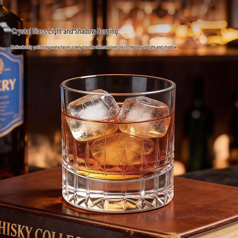 QINGPINGGUO Reinforced Crystal Glass Whiskey & Juice Cup Set
