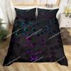 Geometric Duvet Cover Multicolor Honeycomb Hexagon Bedding Set Geometric Theme Metal Texture Streamline Polyester Qulit Cover