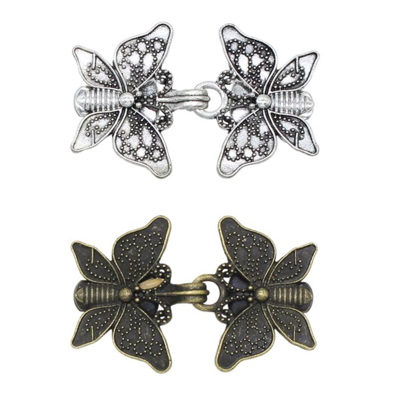 Retro Sweater Clip Cape Cloak Clips Fashion Antique Elaborate Butterfly Shape Shawl Collar Clasp for Girl Women