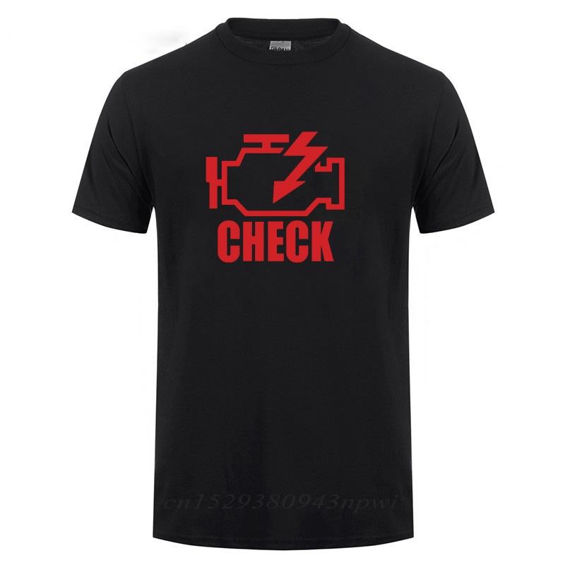 Mechanic Auto Repair Check Engine Light T-Shirt Funny Birthday Gift For Men Daddy Father Husband Short Sleeve Cotton T Shirt Tee