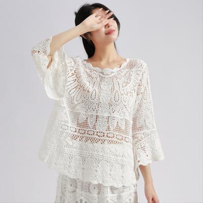 DIMANAF 2025 Nieuwe Zomer Basic Shirt Dames Vleermuismouw Blouse Tops T-shirts Kant Los Wit Korte T-shirts