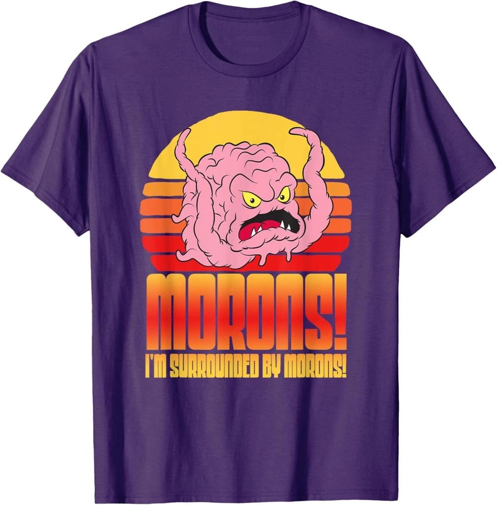 Morons! I’m Surrounded by Morons! TMNT Retro Funny 100% Cotton T-shirt Mens Tees Top
