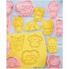 Set of 8 3D Cookie Cutters for DIY Biscuit Baking, Press-Type Cookie Cutters, Baking Supplies, Confectionery Tools, Kitchen Supplies, Kids, Prizes, Lu