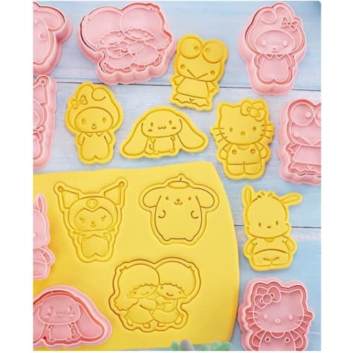 Set of 8 3D Cookie Cutters for DIY Biscuit Baking, Press-Type Cookie Cutters, Baking Supplies, Confectionery Tools, Kitchen Supplies, Kids, Prizes, Lu