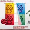 2D FLAT PRINTING 2pcs Curta (easter Decor) Colorful Paw Prints Design Modern Pattern Curta Versatile Durable Polyester