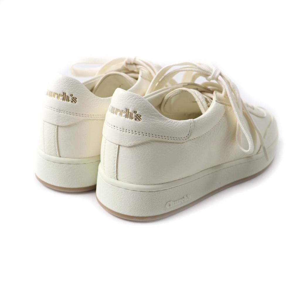 Pristine CHURCH'S sneakers LAURELLE Deerskin lace-up Ivory Dearskin Leather Women 38 Used