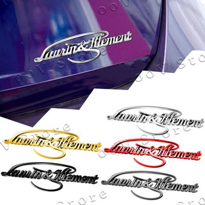 Emblema Insignia Metal Cromado 3D Logo Laurin & Klement Pegatina para Guardabarros Maletero de Coche Para Octavia Rapid Superb 3 Kodiaq Yeti Decoración