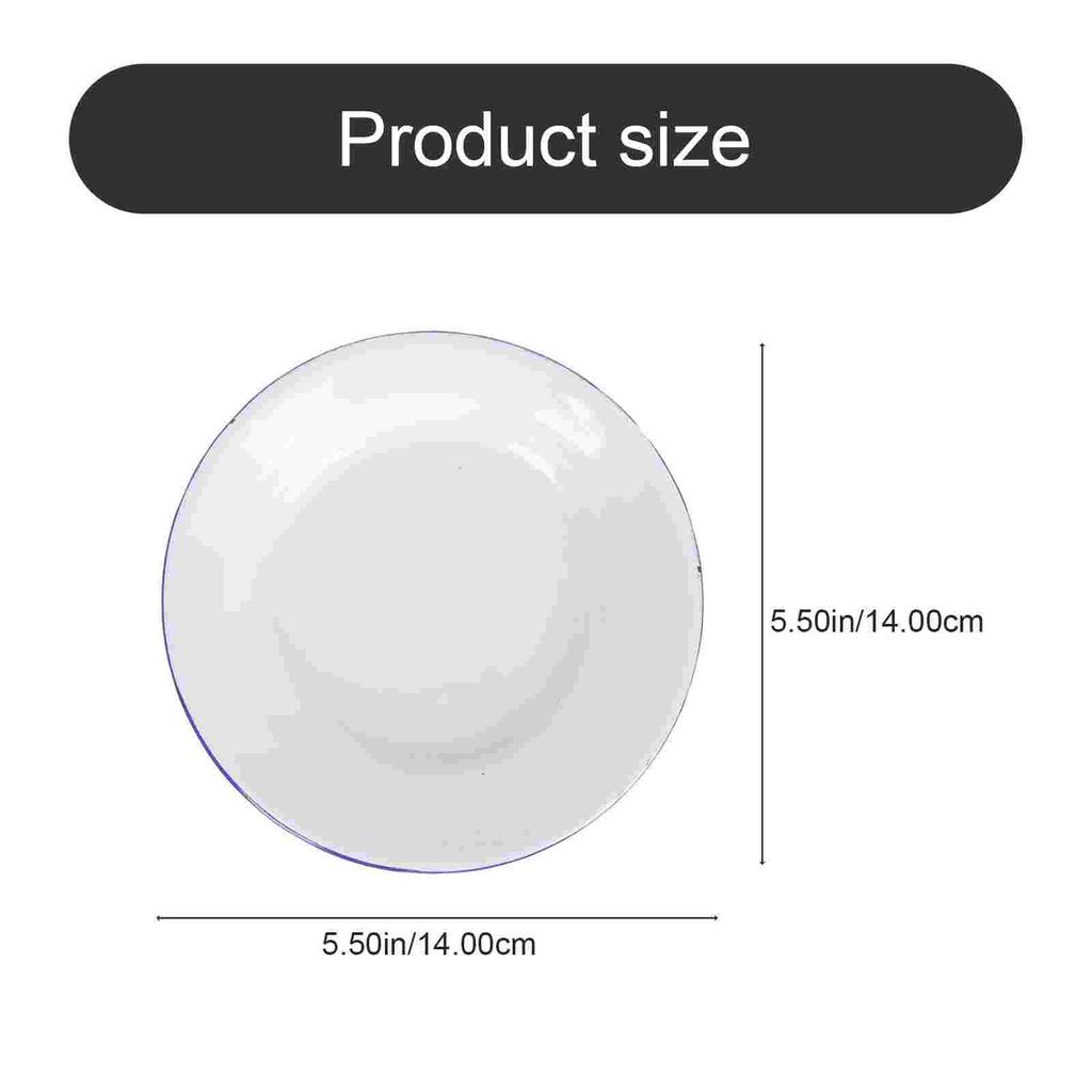 4 Pcs Serving Enamel Dish Set White Platters Enamelware Dishes Vegetarian Diet Dinner Plates