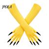 Festival Performance Accessories 1 Pair Halloween Ghost Claw Gloves, Long Fingernail Witch Costume Outfit Essentials Accessory, Dark Party Prop