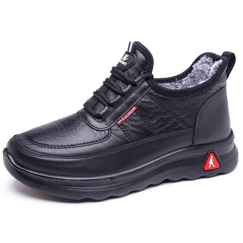 Staré pekingské bavlněné boty voděodolné vycházkové boty kožené tatínkovské pánské bavlněné boty sametové pánské a dámské párové matka dámské bavlněné boty