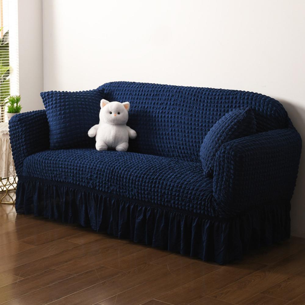 Thick Elastic Bubble Gauze Lace Couch Cover Slipcouch Non Slip Full Coverage Sofa Cover