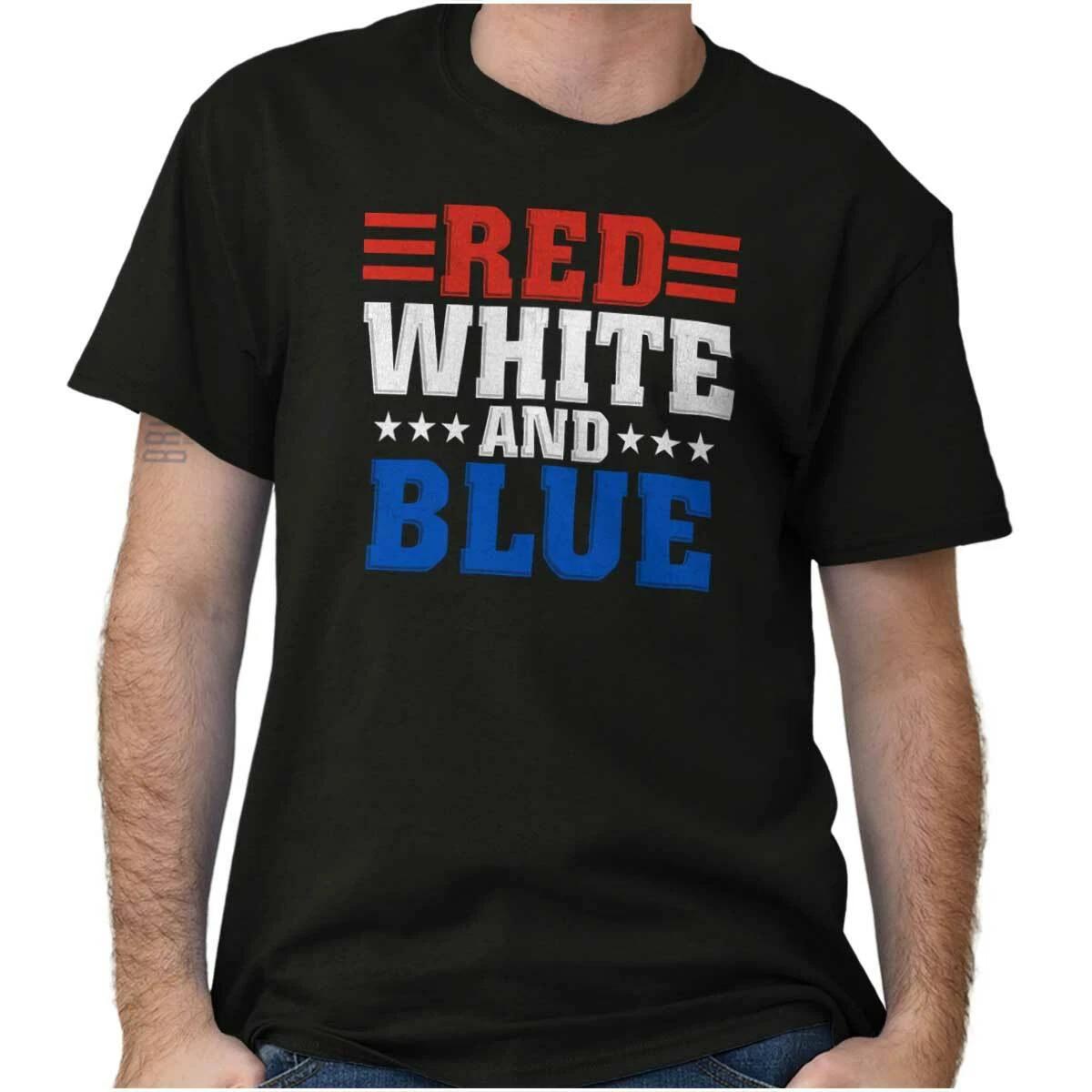 Cool American Patriot USA Red White and Blue Womens or Mens Crewneck T Shirt Tee XXL