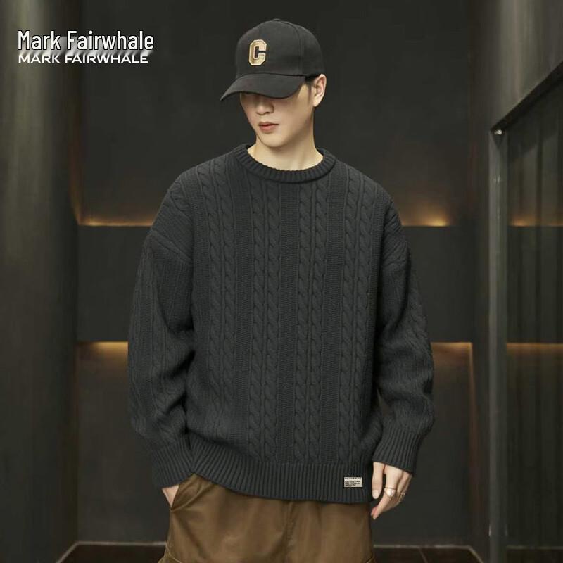 

Mark Fairwhale Men s Cable Knit Round Neck Sweater 3XL