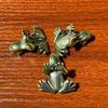 Mini Brass Frog Figurine 1 Inch Tiny Lucky Pocket Talisman Small