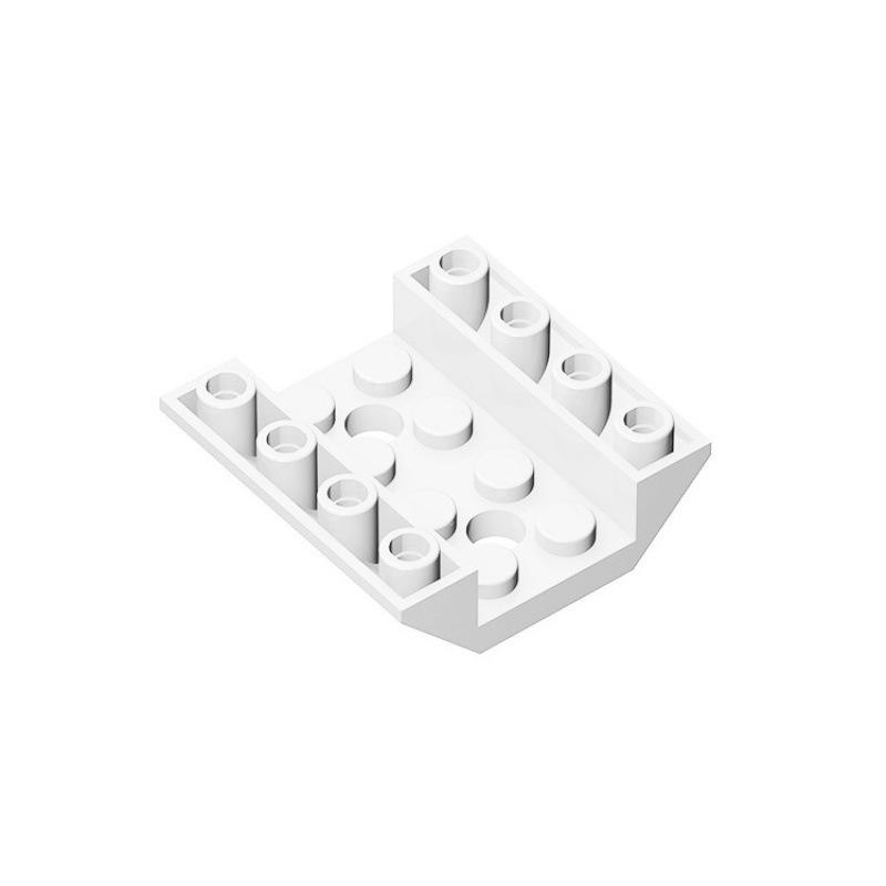 50g MOC 72454 Small Particle Building Blocks - 4x4 Inverted Slope Surface Brick with Holes, Part 4854. Standard белый