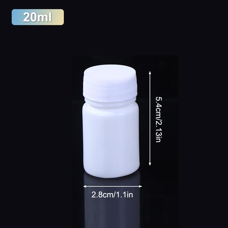 15-180ml Plastová Láhev Bílá Lékovka se Šroubovacím Víčkem Potravinářský PE Úložný Balicí Kontejner Krabička na Pilulky Pouzdro Držák