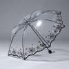 Transparent Automatic Rain Umbrella Windproof Auto Umbrella Women Foldable Business Parasol Fol W7X3