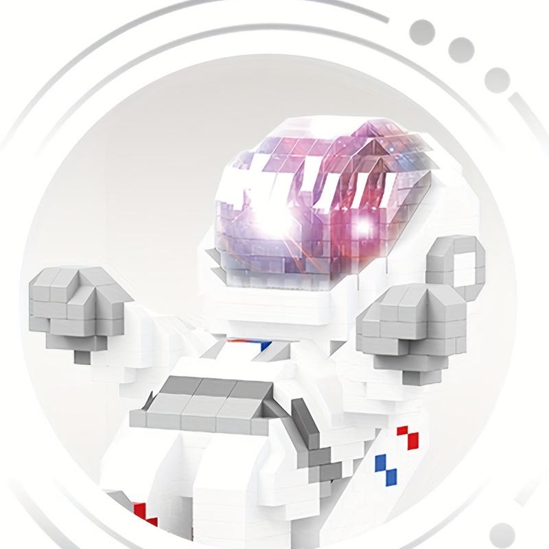 837KS Sestavitelné stavební kostky astronauta Plovoucí kosmonaut Mini kostky Hračky Sada s protiprachovým krytem a světlem Dárky pro dospělé a děti