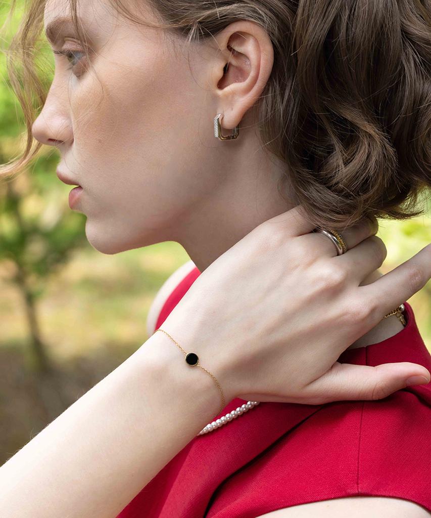 Begins Roca Mini Round Onyx Bracelet
