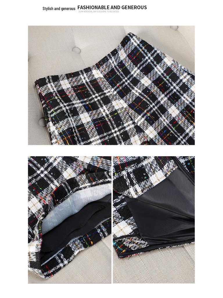 Zihong Women's Green Plaid Blazer: New 2024 Slim-Fit for Autumn/Winter