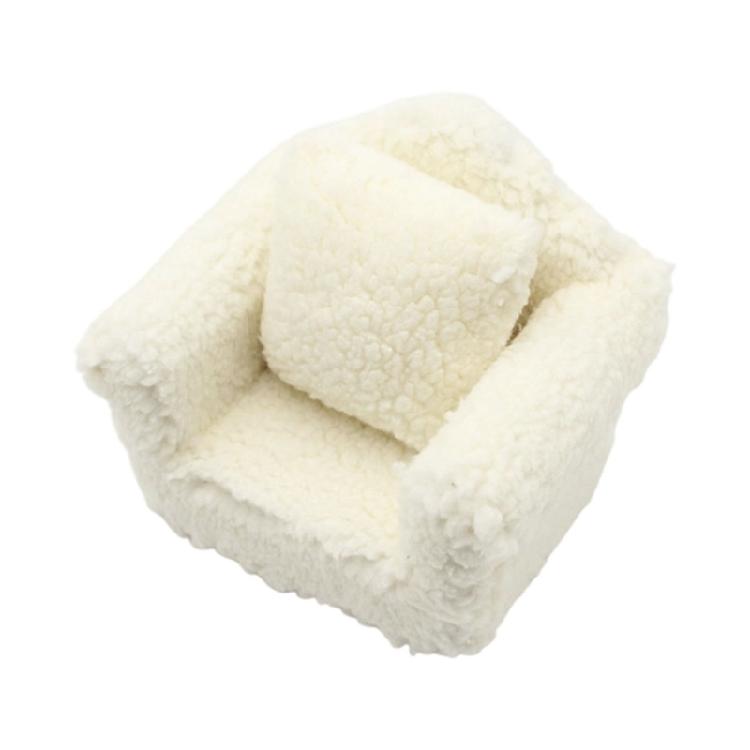 

Small Plush Armchair For 1 12 Scale Dollhouses Soft Fabric Upholstery Movable Display Furniture Piece