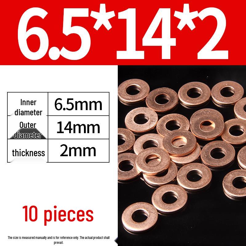 2mm Pure Red Copper Sealing Ring Marine Instrument Flat Washer