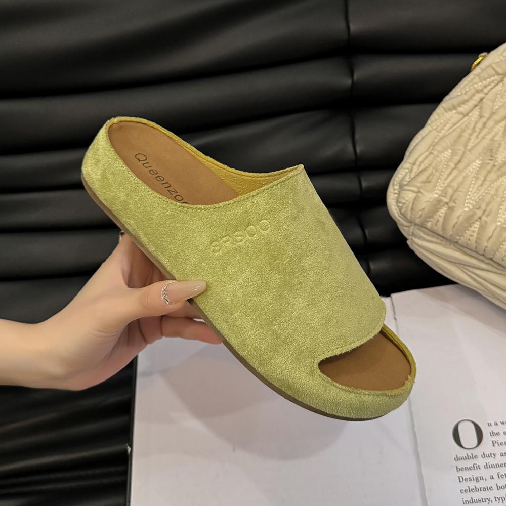 

Summer Cork Sandals Women Fashion Clogs thick-soled Slippers Women Suede Beach Sandals With Arch Support Women Clogs Sandals 41 жовтий