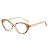 Color Matching Flat Mirror, Contrasting Color Cat Eye Versatile Small Frame Glasses Frame Female