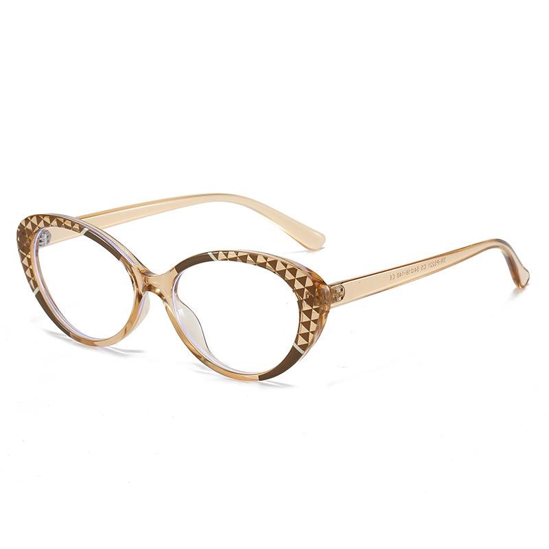 Color Matching Flat Mirror, Contrasting Color Cat Eye Versatile Small Frame Glasses Frame Female