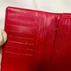 Used CHANEL Matelasse Long Wallet Red Enamel Coco Mark Bi-fold