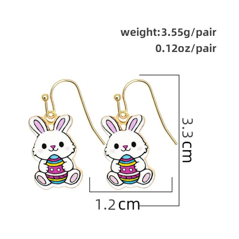 Accessories Cartoon Cute Easter Bunny Earrings Ear Hooks Simple Animal Earrings Women's Earrings