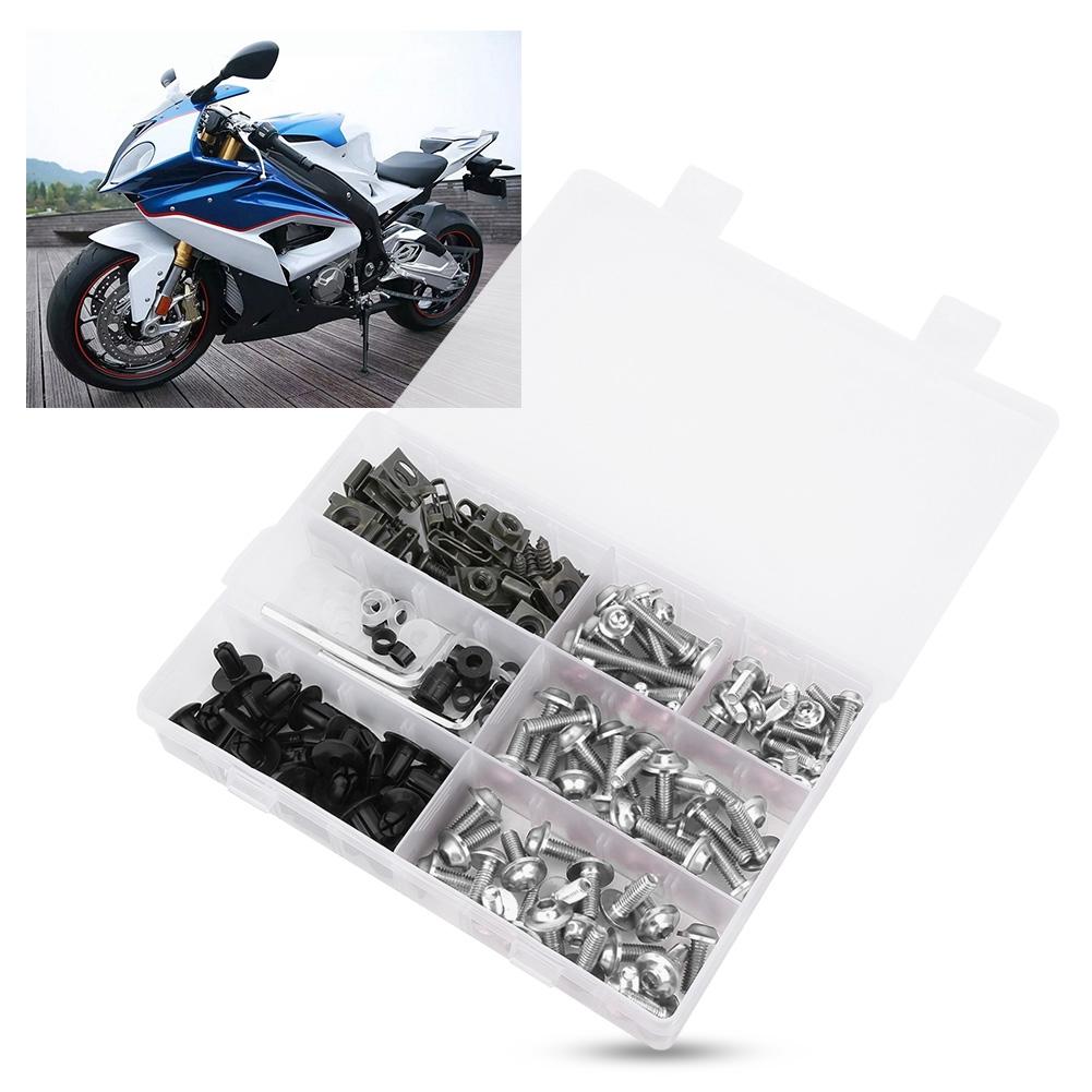 198Pcs Set Windscreen Fairing Screws M5 M6 Bolts Kit Motorcycle Accessory
