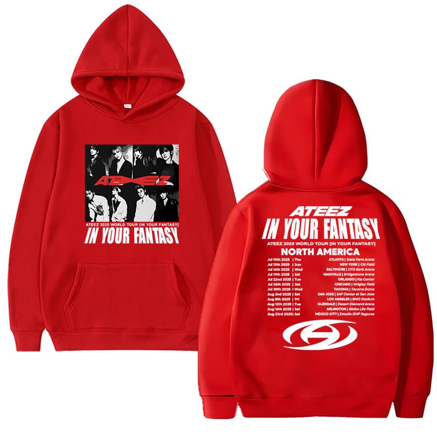 Kpop Ateez 2025 Welttournee in Fantasy Sweatshirt Pullover Neu in Unisex Trend Y2k Hoodies Herren Damen Fleece Langarm Jacke