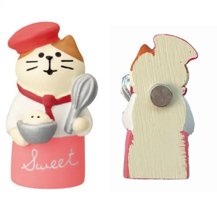 Resin Cute Cartoon Cat Fridge Magnetic Sticker Kawaii Zakka 3D Refrigerator Magnet Magnets Home Decoration Creative BirthdayGift